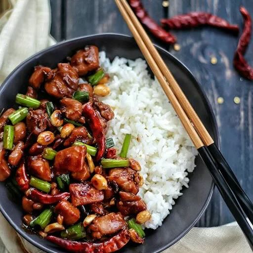 Kung Pao Chicken and Beef Fried Rice