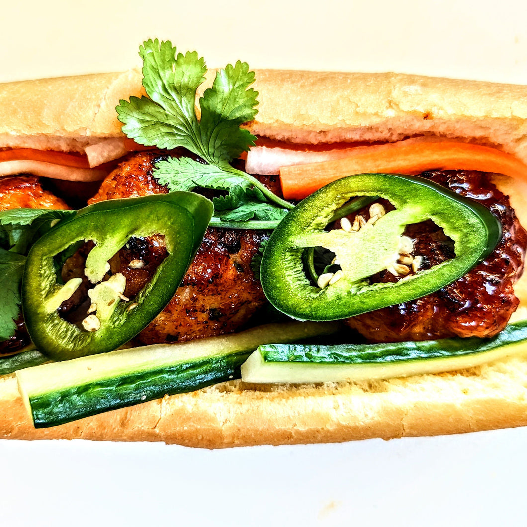 Chicken Meatball Banh Mi