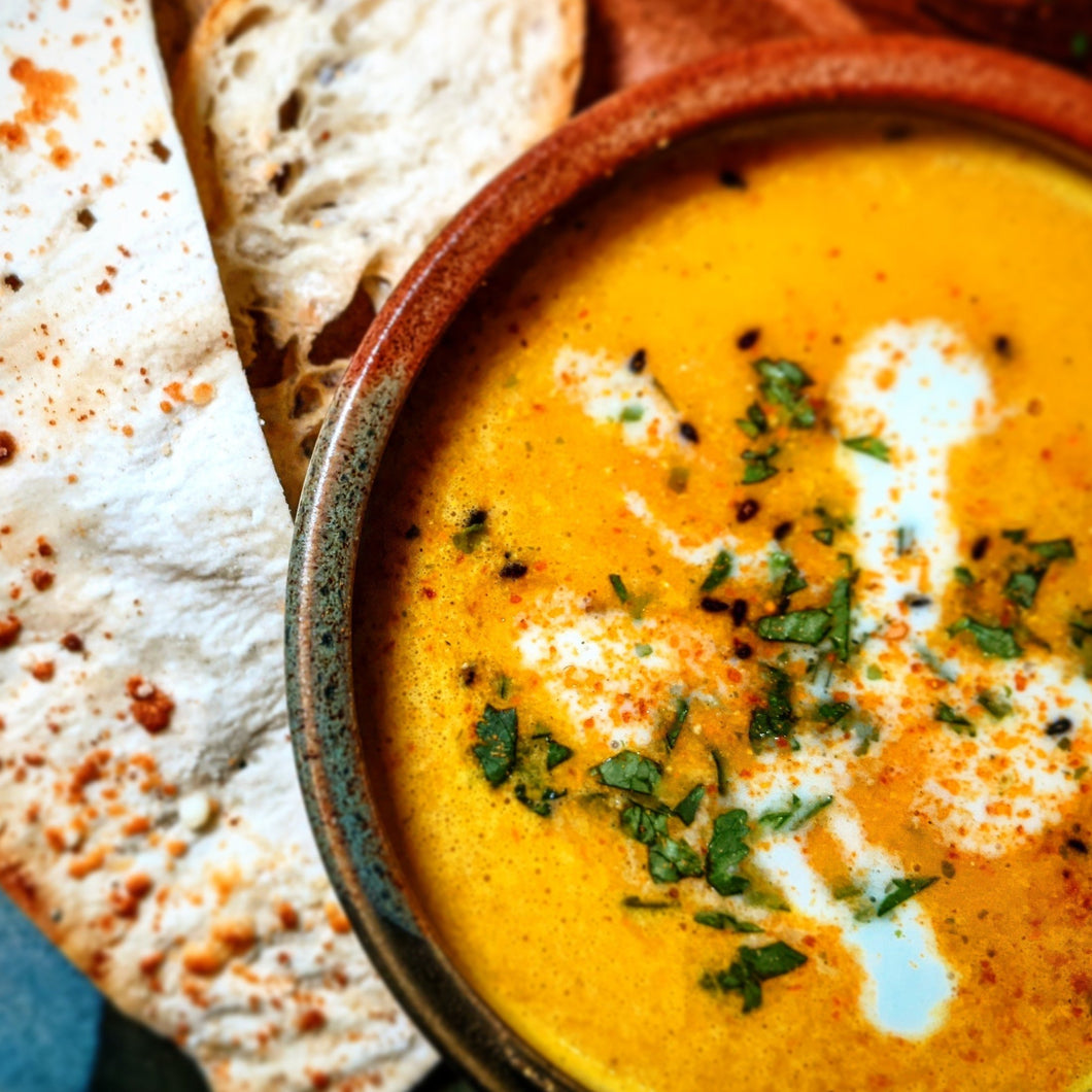 Coconut Curry Cream of Carrot Soup (V)