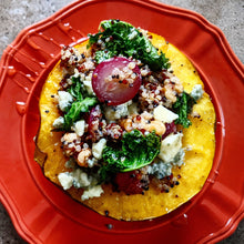 Load image into Gallery viewer, Jeweled Quinoa Acorn Squash Bowl
