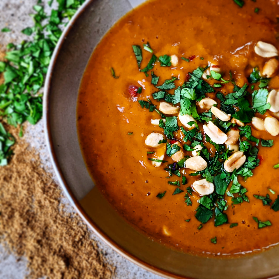 West African Sweet Potato and Peanut Soup (V)